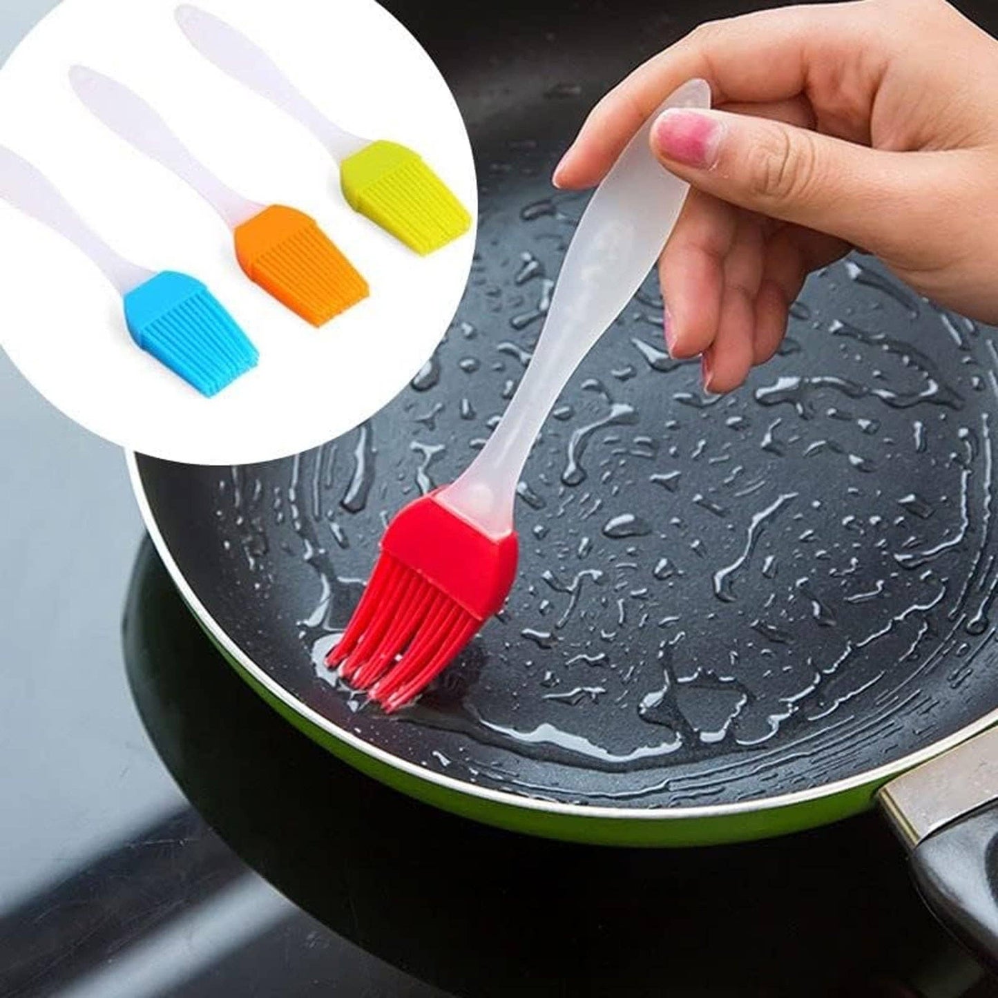 2-Piece Silicone Pastry Brush Set - 6.5' (Small) & 8.1' (Medium) - Red