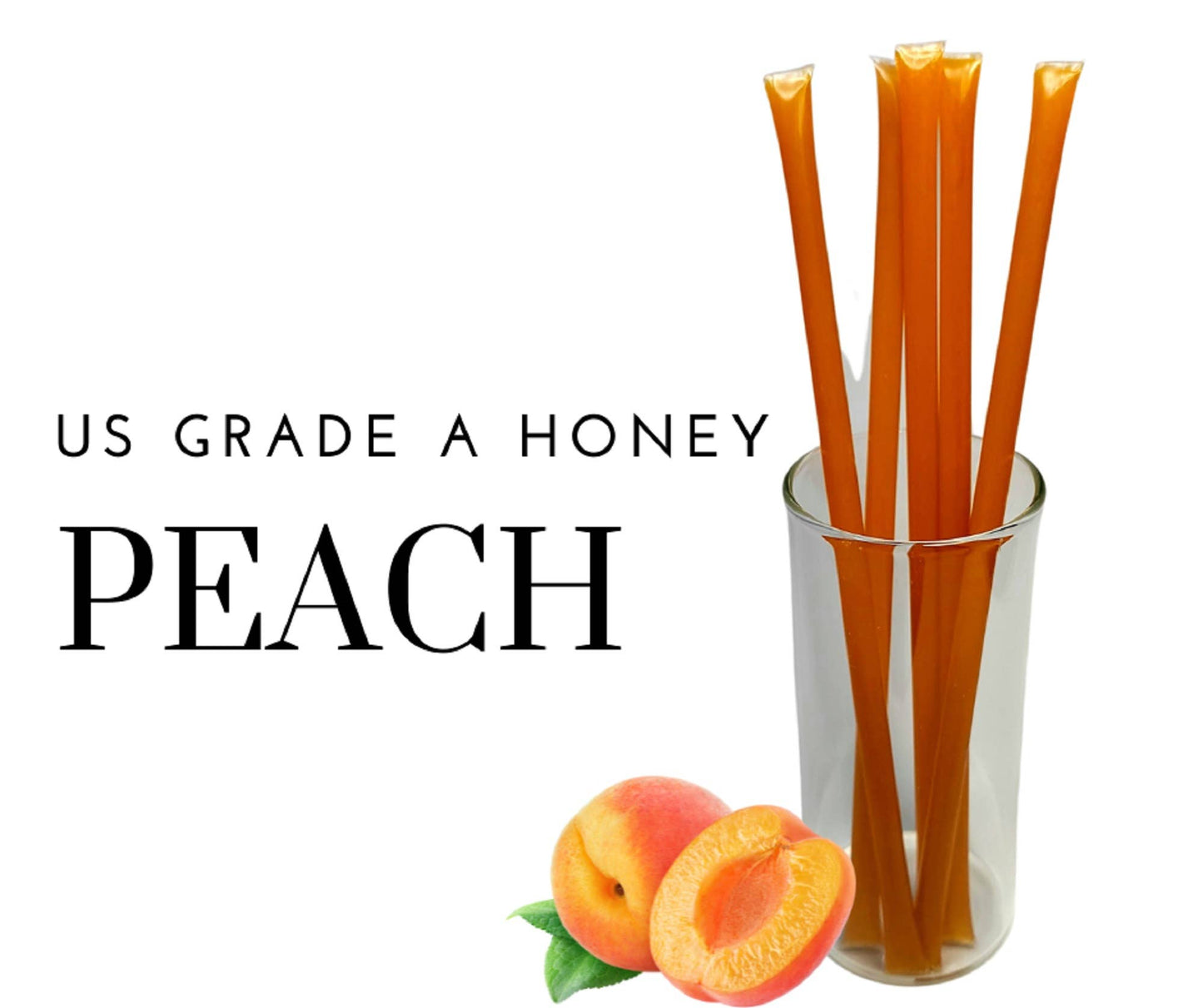 Bee Krazy Honey Sticks - Peach 50 Ct. Refill