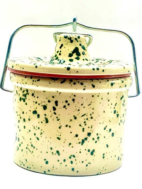 Stoneware Cheese Spread Crock With Bale Latch