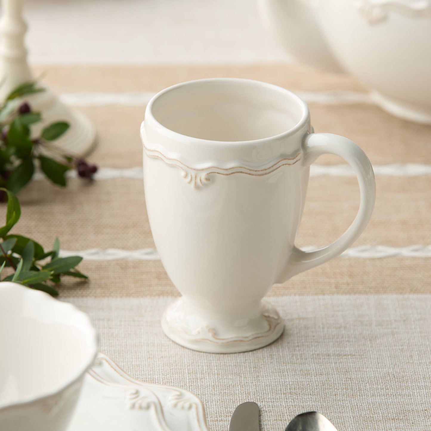 Heritage Scroll Mug – Handcrafted with Elegant Whimsy