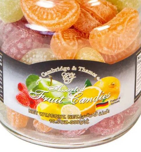 Cambridge & Thames Assorted Fruit Candies 10.5oz Jar