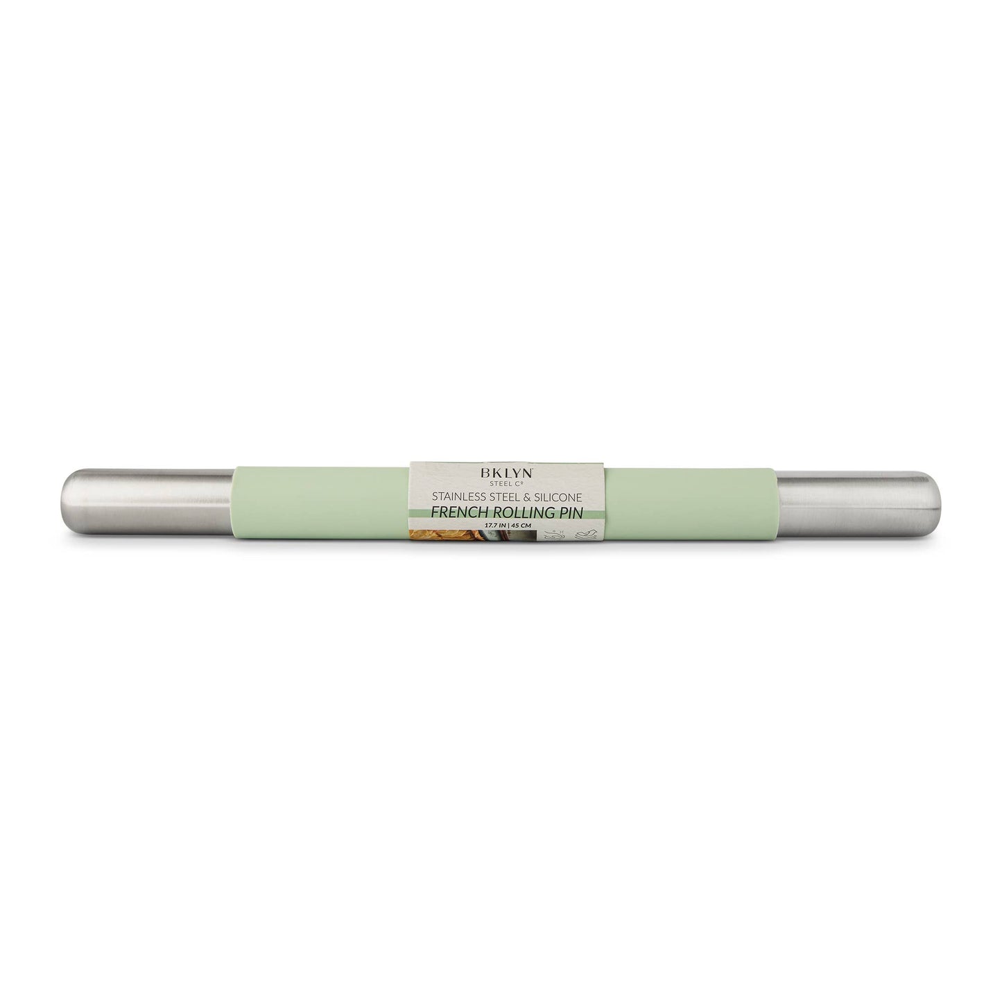 SS French Rolling Pin with Silicone - Spearmint