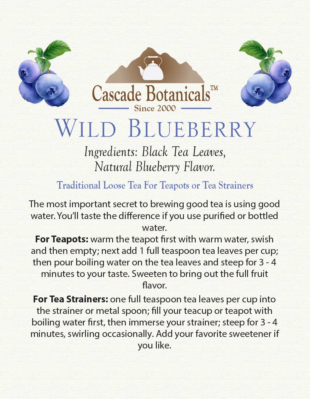 New Wild Blueberry Black Loose Tea