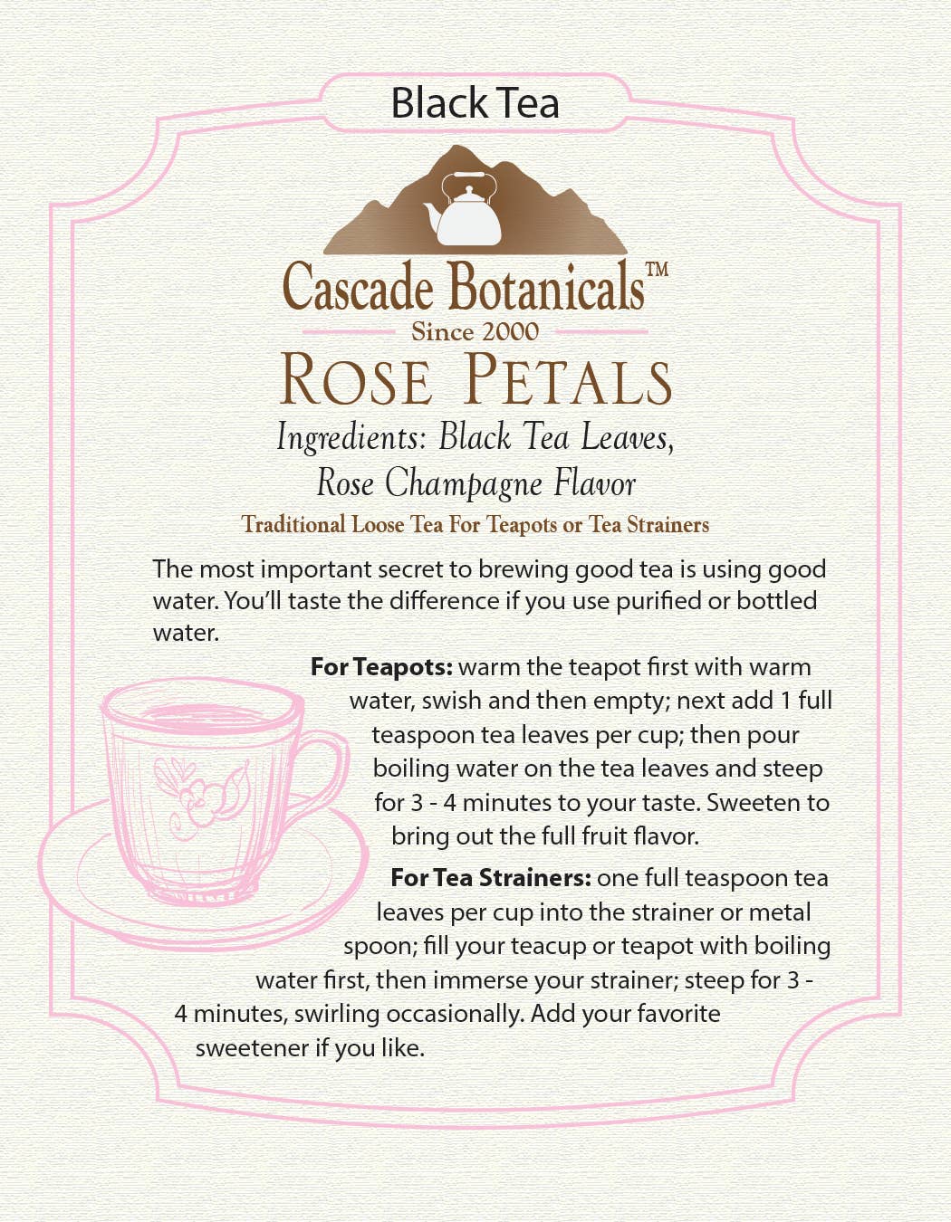 Rose Petals Black Tea Loose Pack