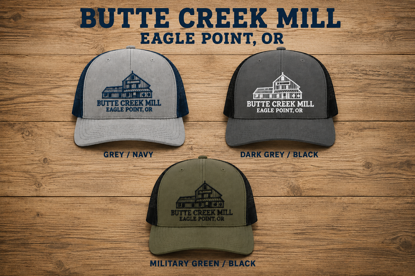 Butte Creek Mill Logo Hats