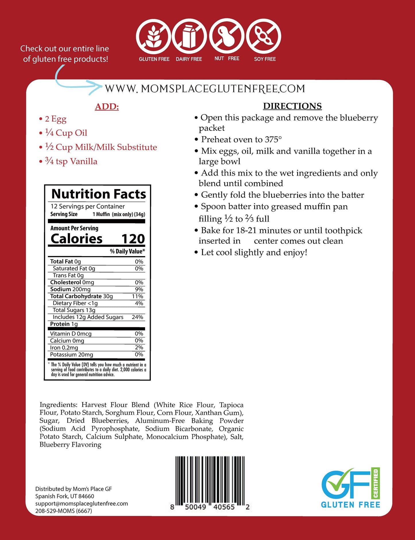 Gluten-Free Blueberry Muffin Mix