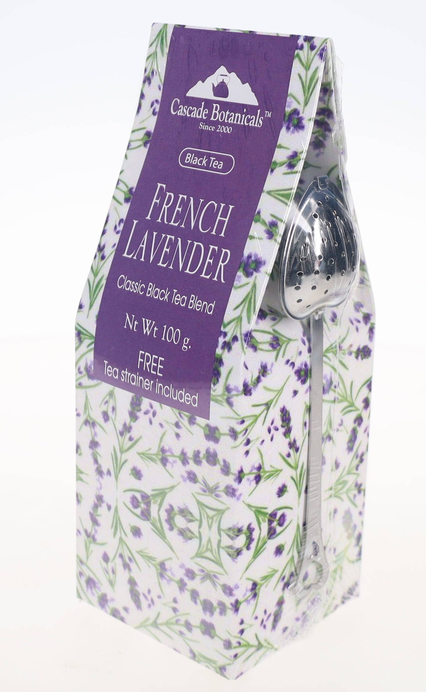 French Lavender Black Loose Tea Gift Box, Classic Flavor, FREE STRAINER