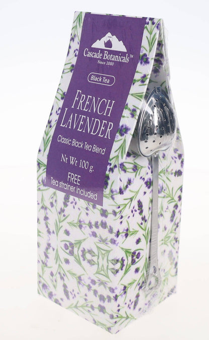 French Lavender Black Loose Tea Gift Box, Classic Flavor, FREE STRAINER