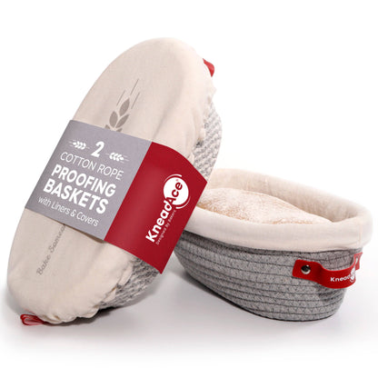 Oval Cotton Rope Proofing Baskets Set