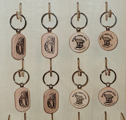 Keychain - Wooden engraved Round