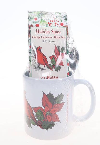 Holiday Spice Tea Mug with Matching Loose Tea Box, STRIANER