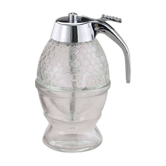 Glass Syrup Dispenser with Stand – No-Drip 8oz Server