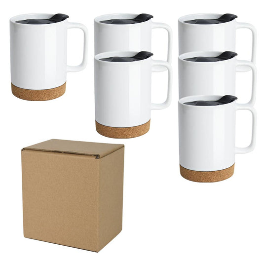 Mug 14 oz with Cork base and Splash proof lid