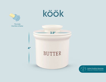 Kook French Butter Keeper Dish, Ceramic