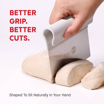 KneadAce Bench Scraper and Baker's Brush: White / Red