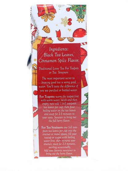 Holiday Tea Cinnamon Spice Gift Box, FREE STRAINER