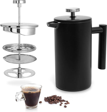 Mixpresso Stainless Steel French Press Coffee Maker 27 Oz 800ML Double Wall Metal Insulated Coffee Press & Tea Brewer: Bronze