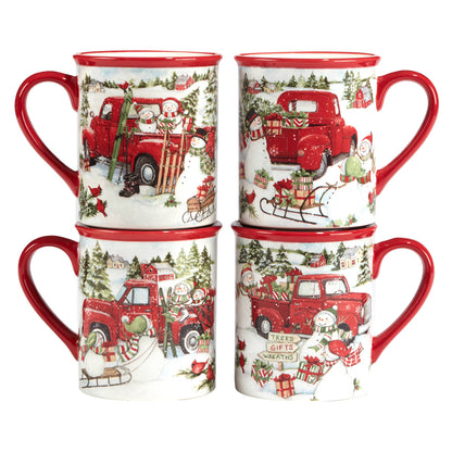 Red Truck Christmas Mug 16 oz. asst.