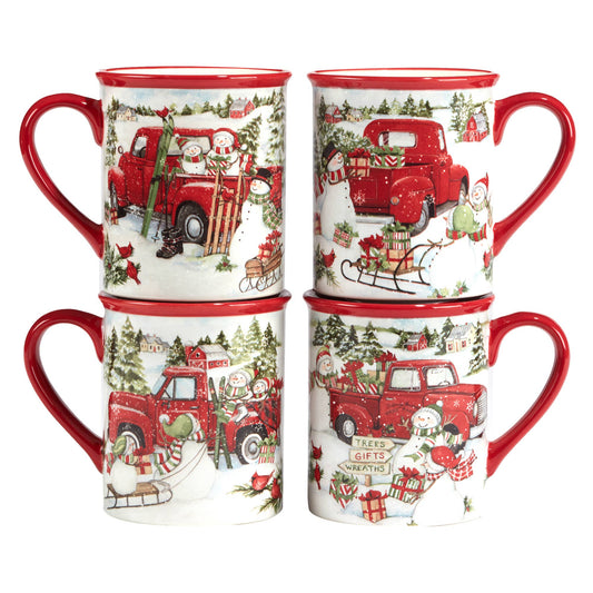 Red Truck Christmas Mug 16 oz. asst.