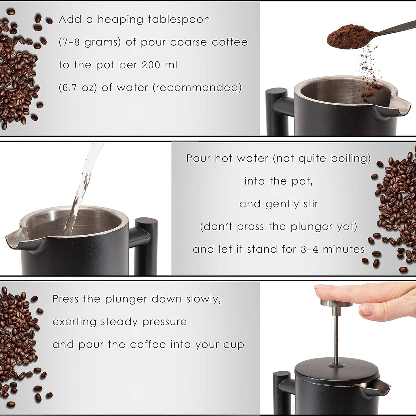 Mixpresso Stainless Steel French Press Coffee Maker 27 Oz 800ML Double Wall Metal Insulated Coffee Press & Tea Brewer: Bronze