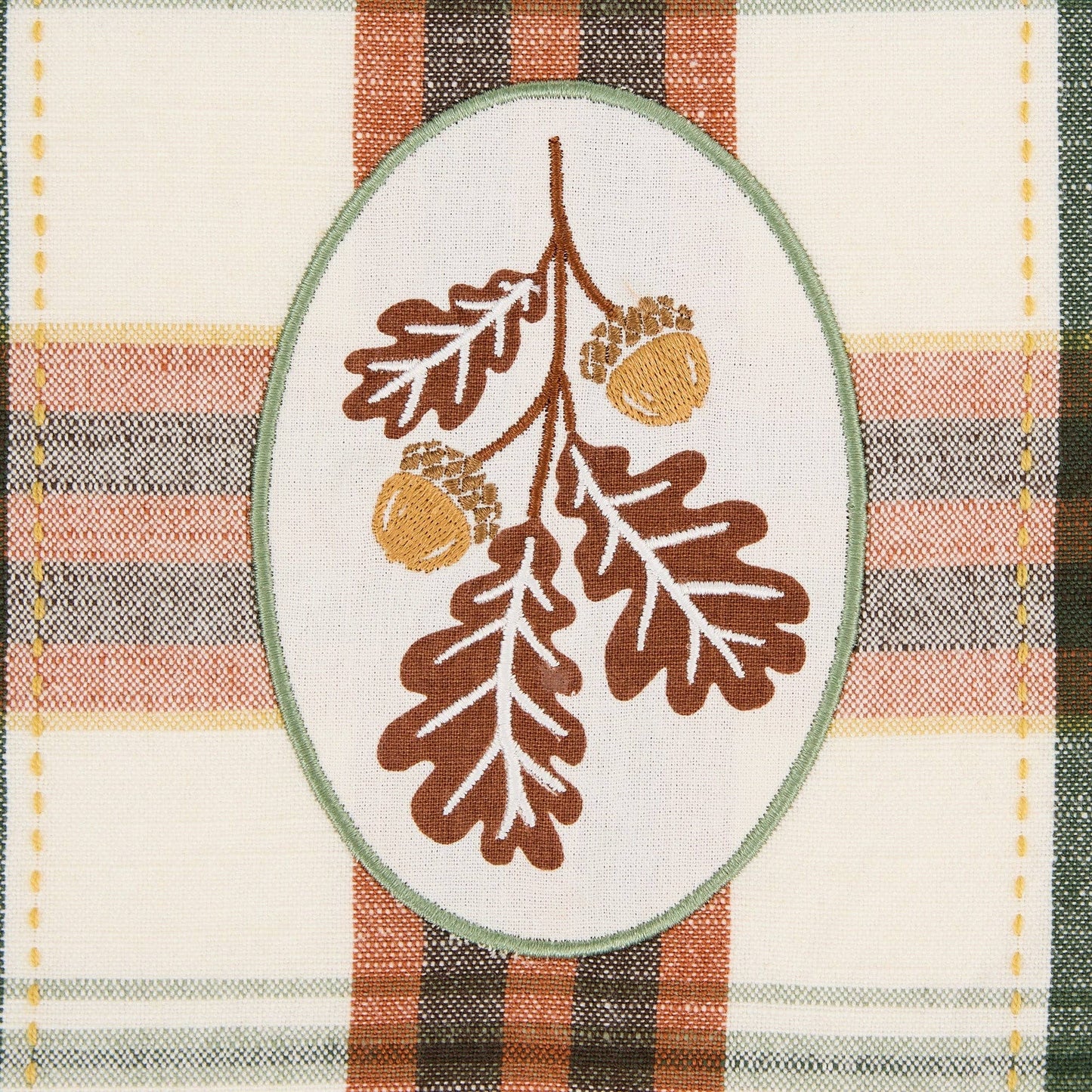 Acorns & Oak Leaves Embellished Dishtowel