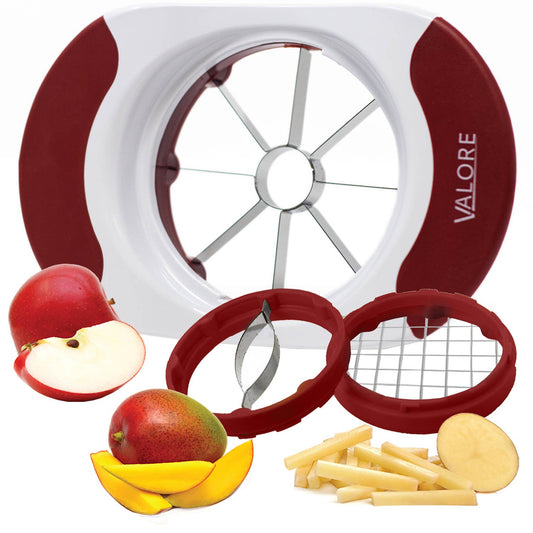 Valore Soft Grip Food Slicer with 3 Blades Apple/Fries/Mango