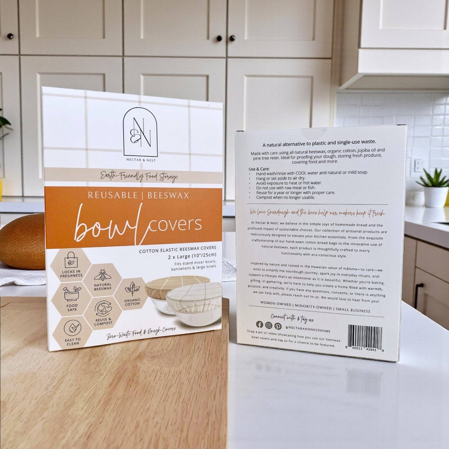 Reusable Beeswax Bowl Covers for Bread Proofing