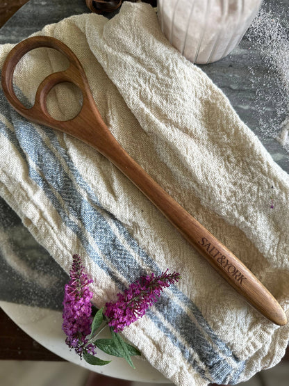 Large Acacia Wood Dough Hook or Dough Whisk : Acacia Wood