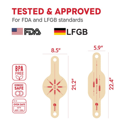 KneadAce Silicone Bread Slings: 1 Round & 1 Oval