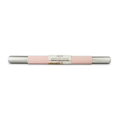 SS French Rolling Pin with Silicone - Rose Quartz