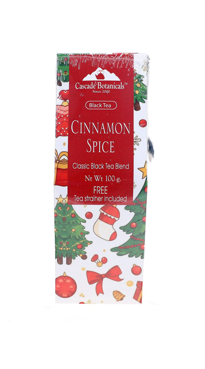 Holiday Tea Cinnamon Spice Gift Box, FREE STRAINER