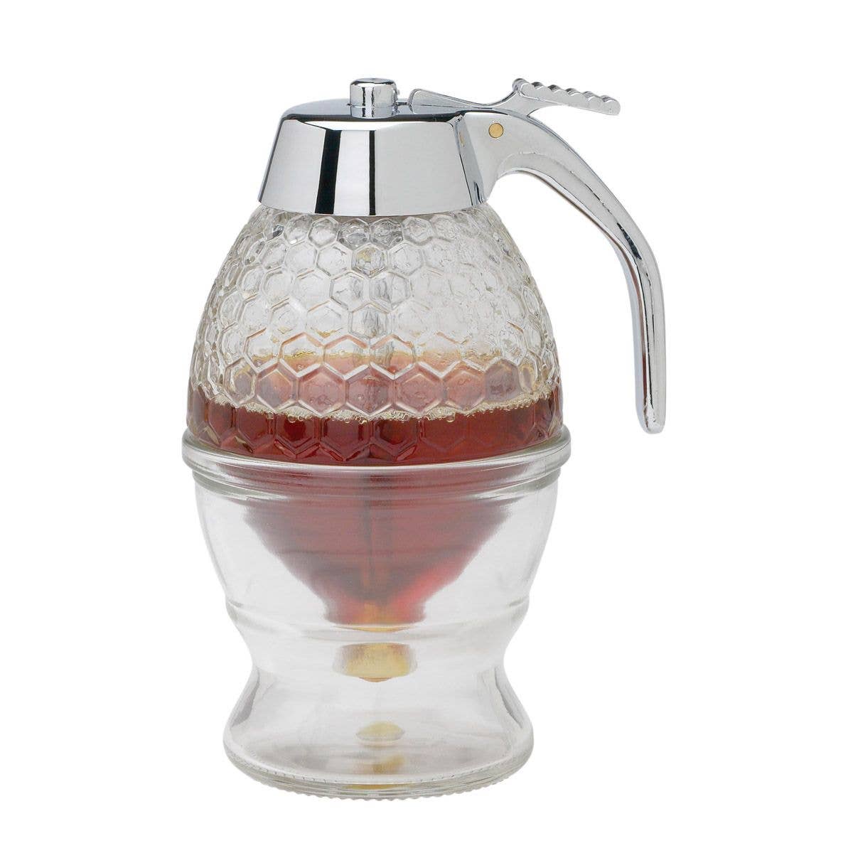 Glass Syrup Dispenser with Stand – No-Drip 8oz Server