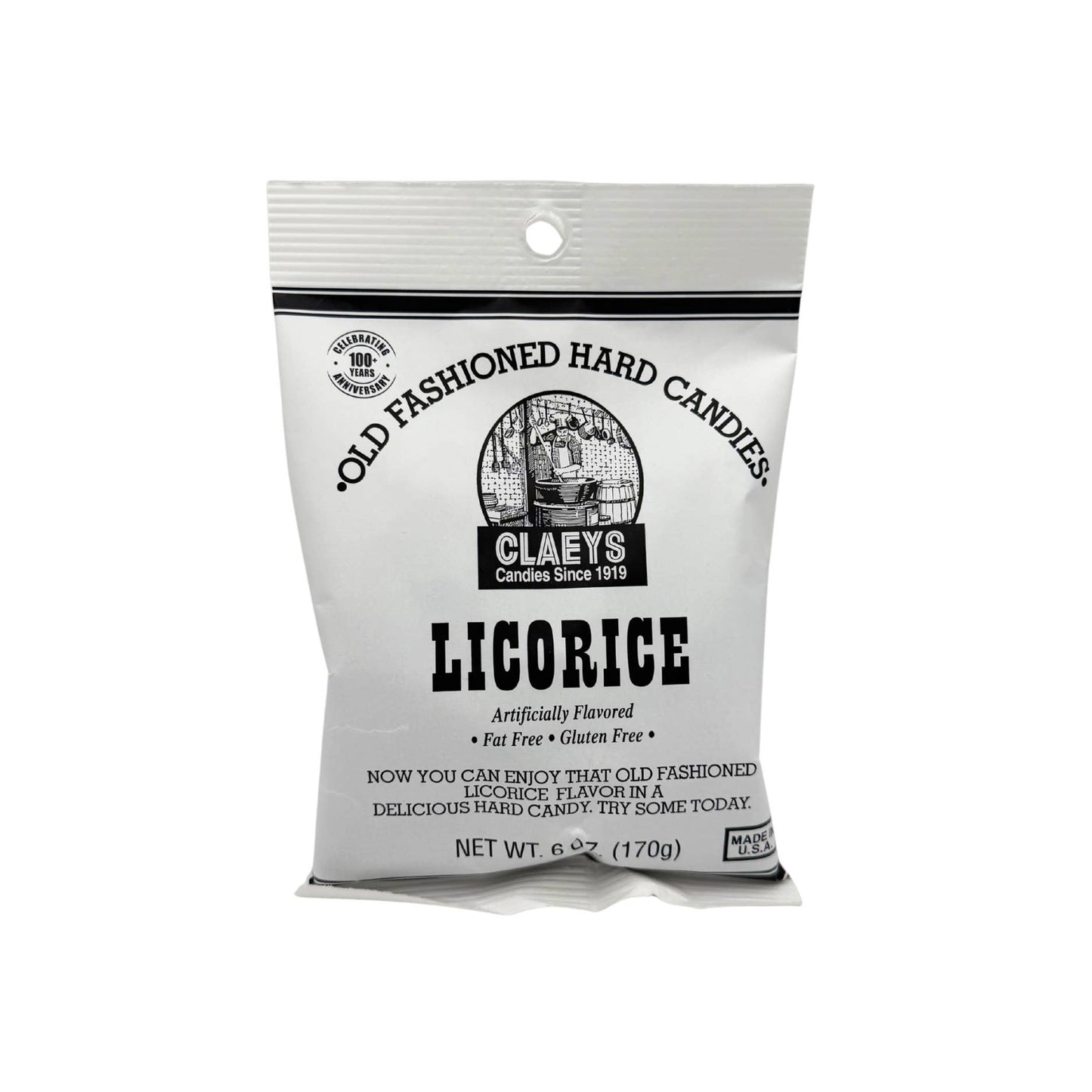 Claeys Old Fashioned Hard Candy Licorice Drops 6oz Bag