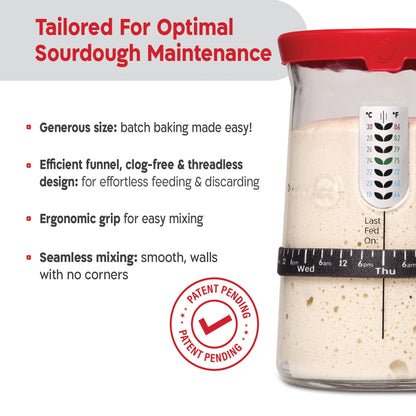 KneadAce PRO Sourdough Kit:34oz Jar-Round Baskets-Bread Lame