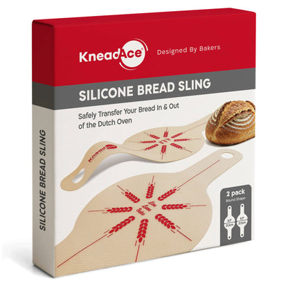 KneadAce Silicone Bread Slings: 1 Round & 1 Oval