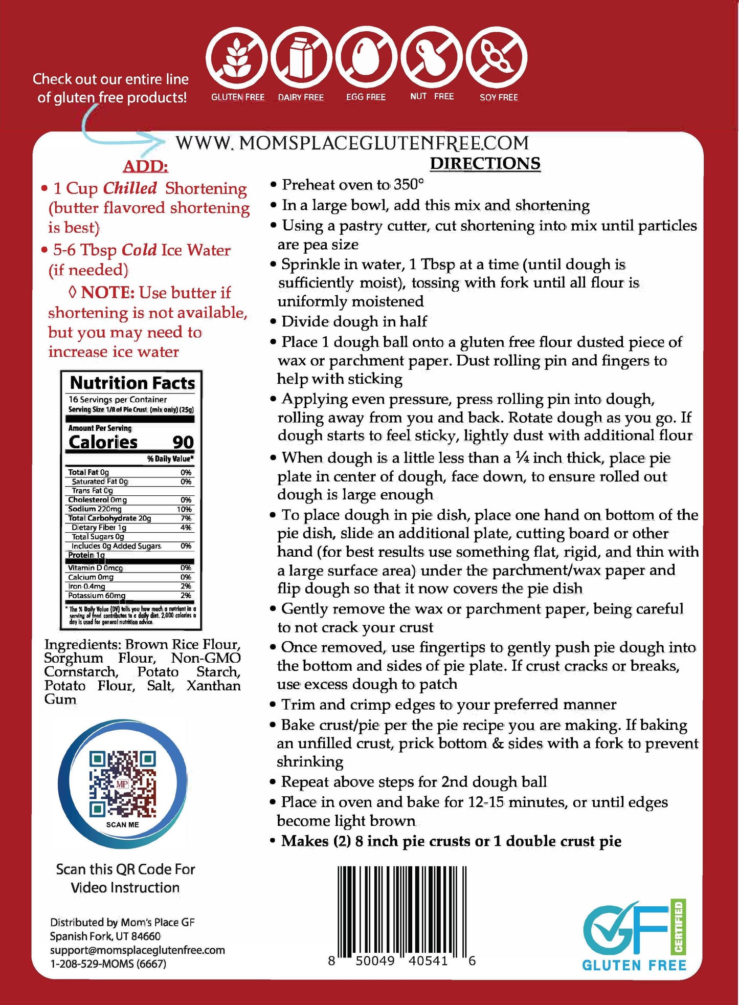 Gluten-Free Blue Ribbon Pie Crust Mix