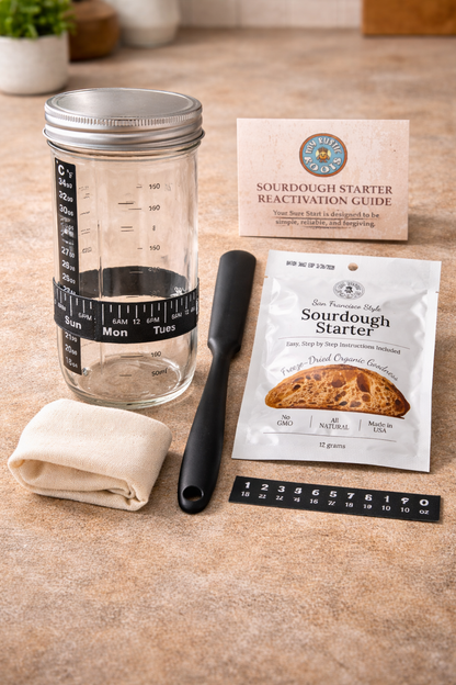 Complete Sourdough Starter Jar Kit – BONUS BAG OF STARTER