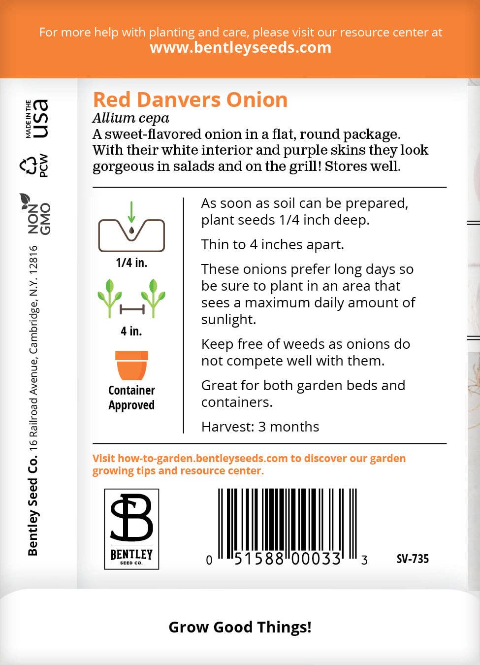 Onion, Red Danvers Seed Packets