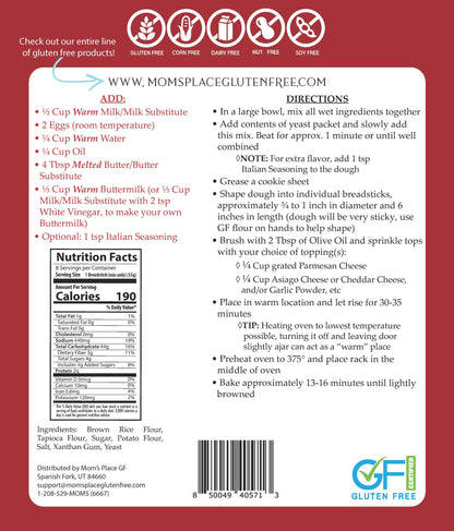 Gluten-Free Buttery Breadsticks Mix