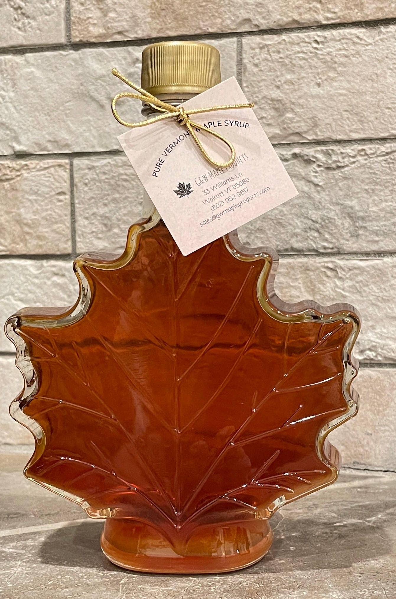 Maple Syrup - Glass Maple Leaf