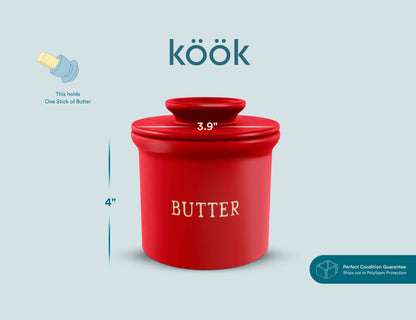 Kook French Butter Keeper Dish, Ceramic