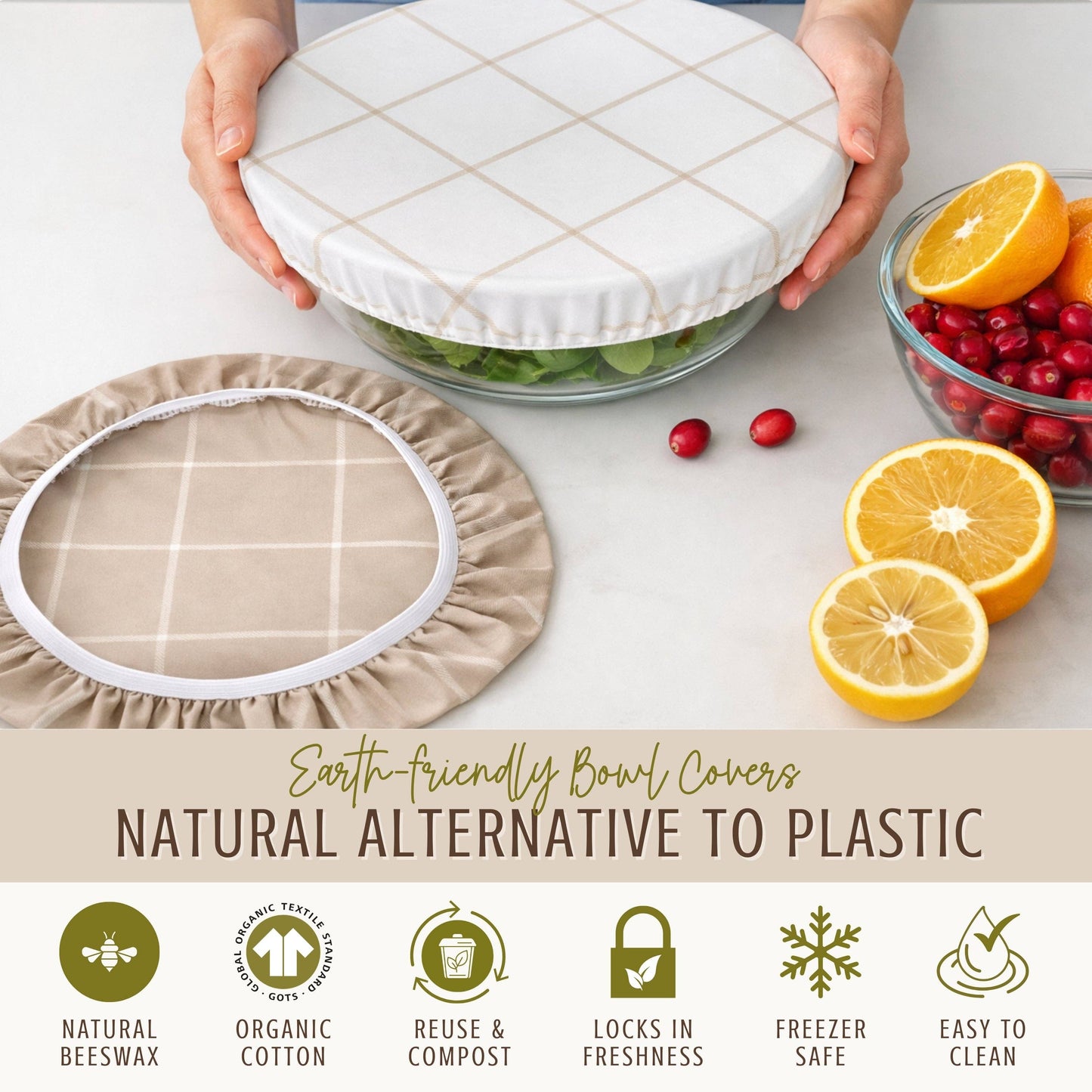 Reusable Beeswax Bowl Covers for Bread Proofing
