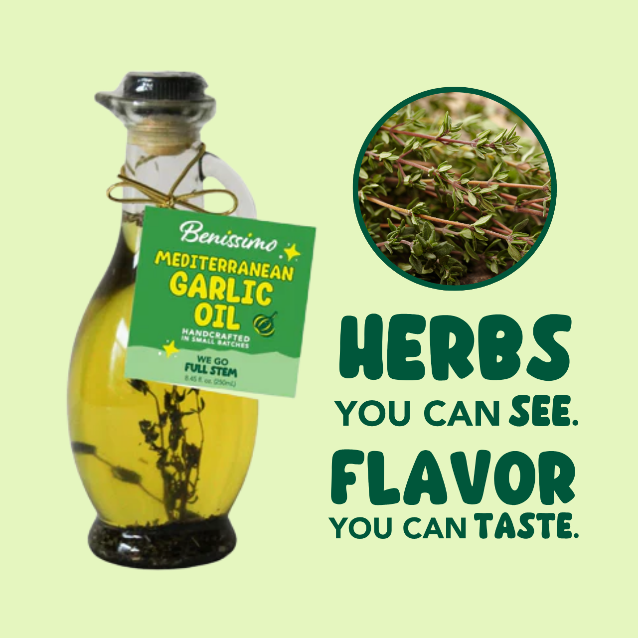 Mediterranean Garlic EVOO Blend – 8.45 fl oz Cruet: Benissimo