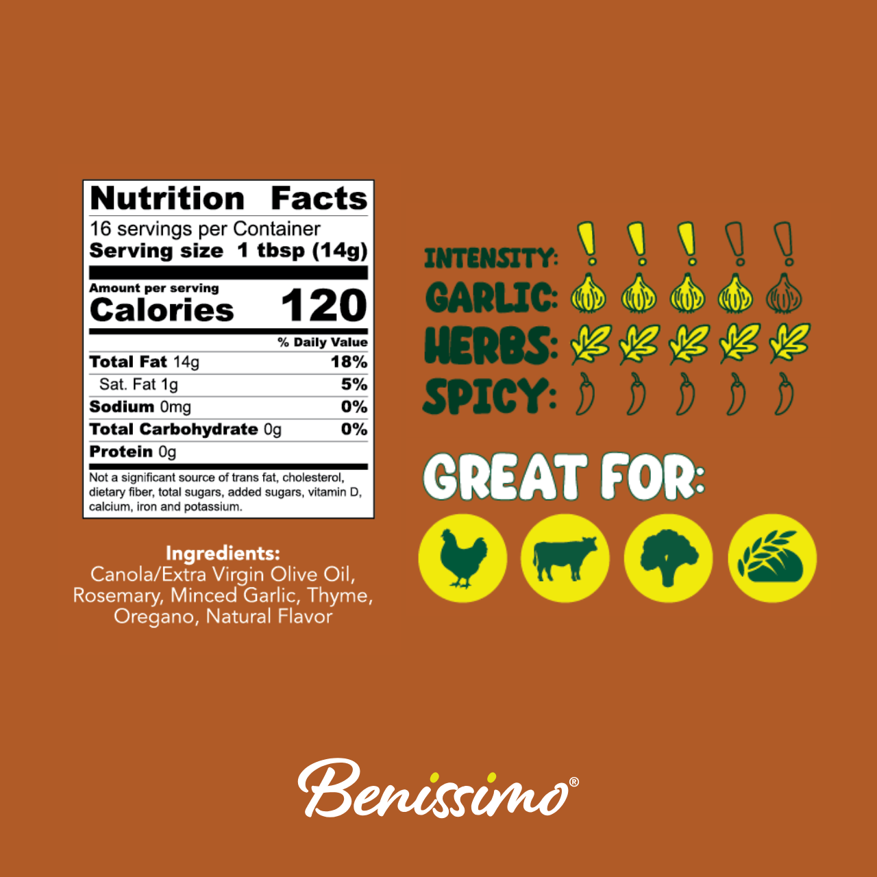 Roasted Garlic EVOO Blend – 8.45 fl oz Cruet: Benissimo