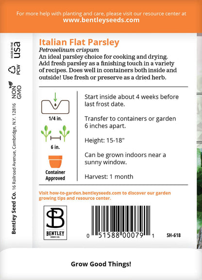 Parsley, Plain Italian Seed Packets
