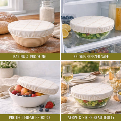 Reusable Beeswax Bowl Covers for Bread Proofing