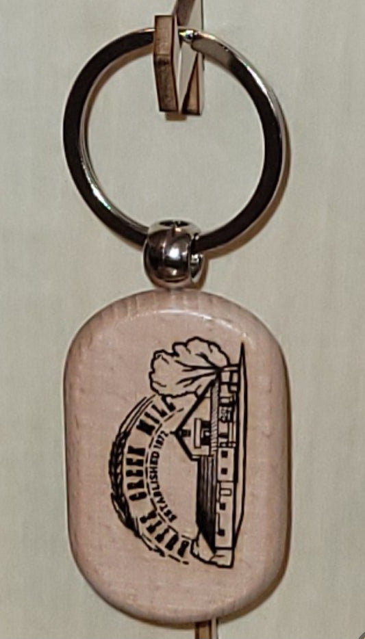 Keychain - Wooden engraved Oval