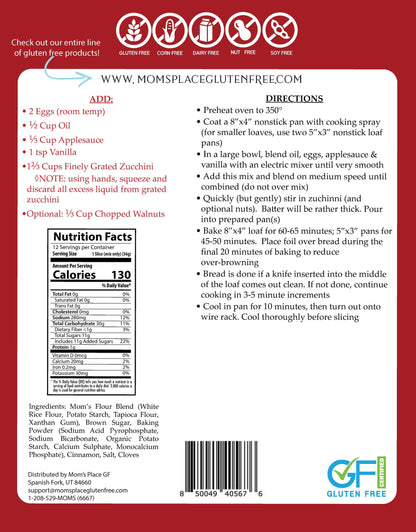 Gluten-Free Zucchini Bread Mix
