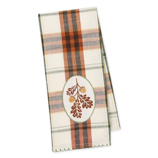 Acorns & Oak Leaves Embellished Dishtowel