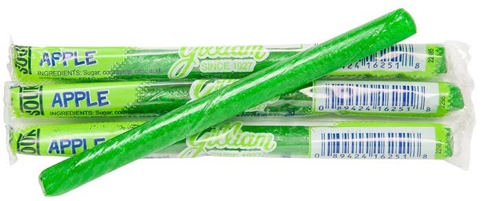 Gilliam Old Fashion Candy Sticks, Sour Apple